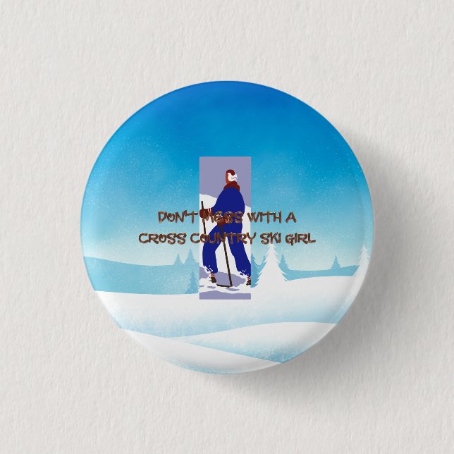 TOP Langlauf-Ski-Mädchen Button (Vorderseite)