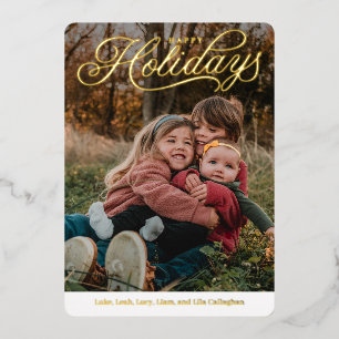 Top légende Joyeuses Fêtes Foil Carte de vacances