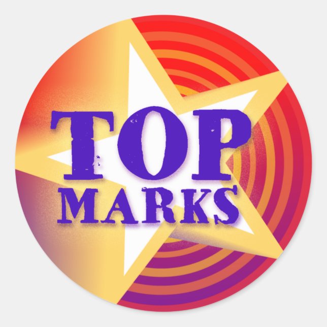 Top marken Sternaufkleber Lob rot/maul Runder Aufkleber (Vorderseite)