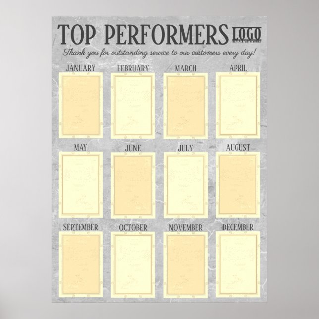 Top-Mitarbeiter der monatlichen Foto-Anzeige Poster (Vorne)