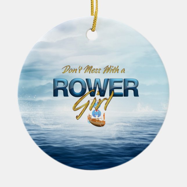 TOP nicht mit einem Rower Girl durcheinander bring Keramik Ornament (Vorne)