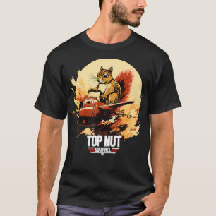 Top-Nuss-Eichhörnchen-Luftfahrtflugzeug Lustig Vin T-Shirt