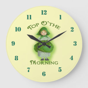 Top o the Morning Irish Lass Wall Clock Große Wanduhr