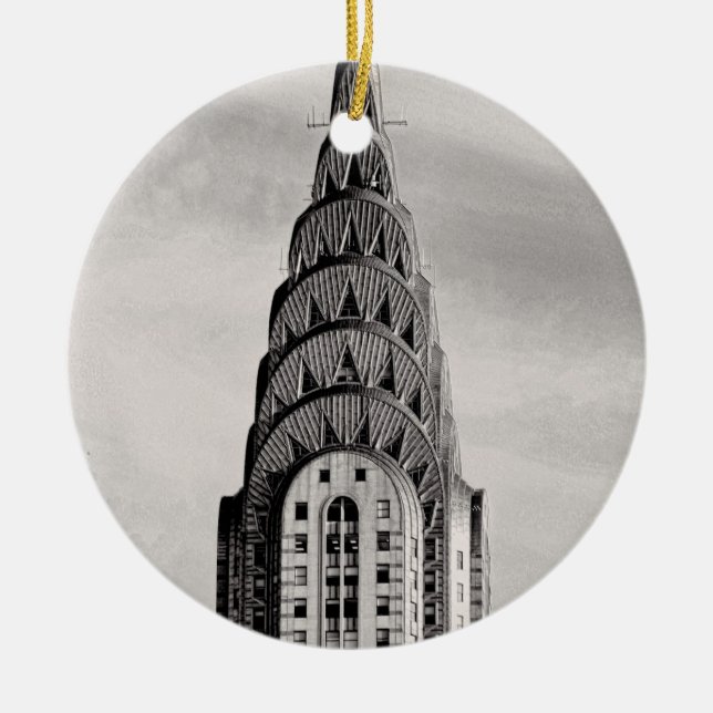 Top of the Chrysler Gebäude NYC - B&W Keramik Ornament (Vorne)