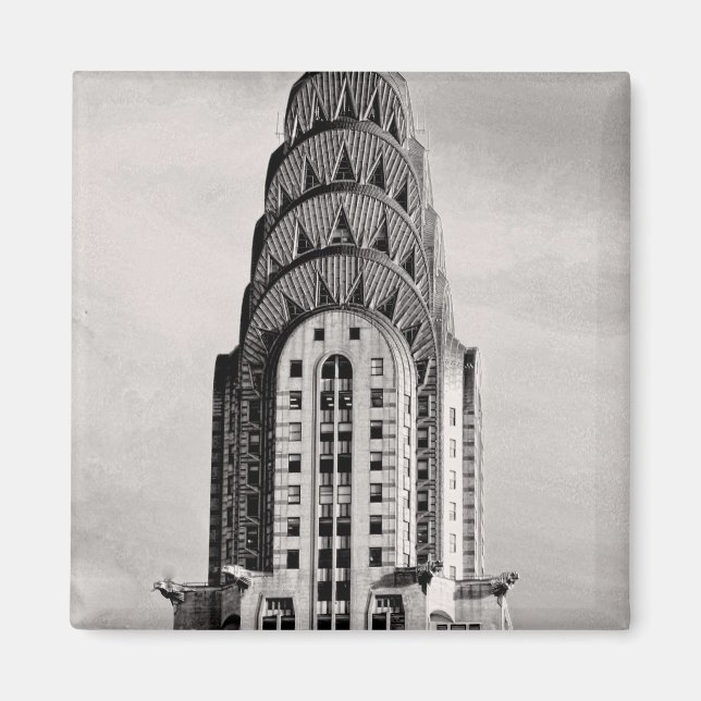 Top of the Chrysler Gebäude NYC - B&W Magnet (Vorne)