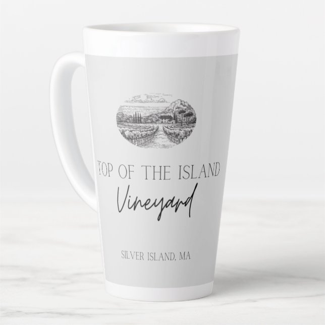 Top of the Island Winery tlatte gray mug (Angle gauche)