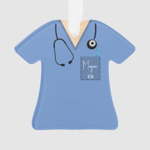 Top Ornement - Bleu chirurgical avec peau claire