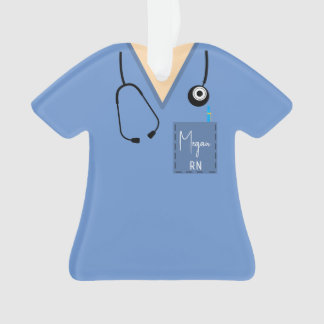 Top Ornement - Bleu chirurgical avec peau claire