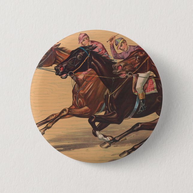 TOP Pferd und Jockey Button (Vorderseite)