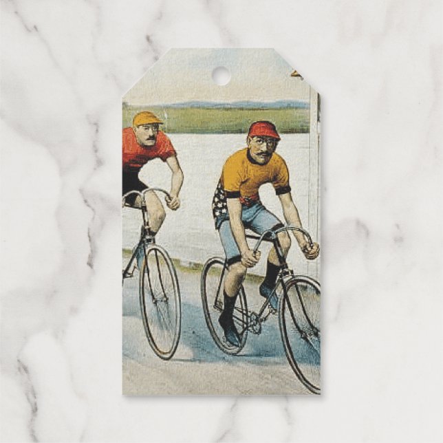 TOP Radfahren Alte Schule Geschenkanhänger (Rückseite)
