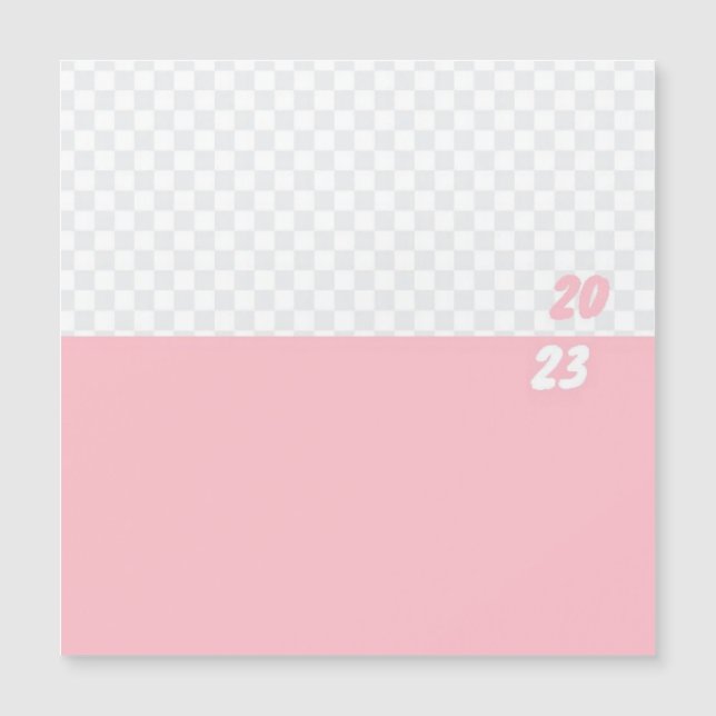 top rosa 2023 Single Seite Kleiner Kalender, weiß Magnetkarte (Vorderseite)