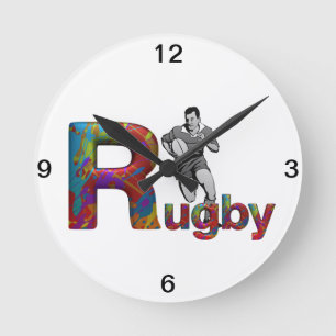 TOP Rugby Runde Wanduhr