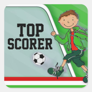 Top Scorer boys autocollant de football vert