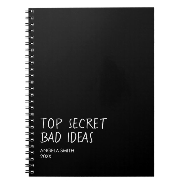 Top Secret Bad Ideas Notebook – Funny Dark Humor  Notizblock (Vorderseite)