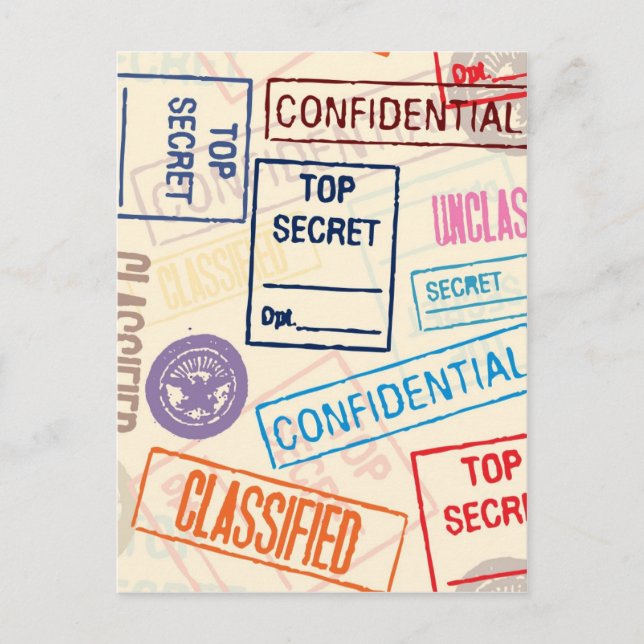 Top Secret - Behalten Postkarte (Vorderseite)