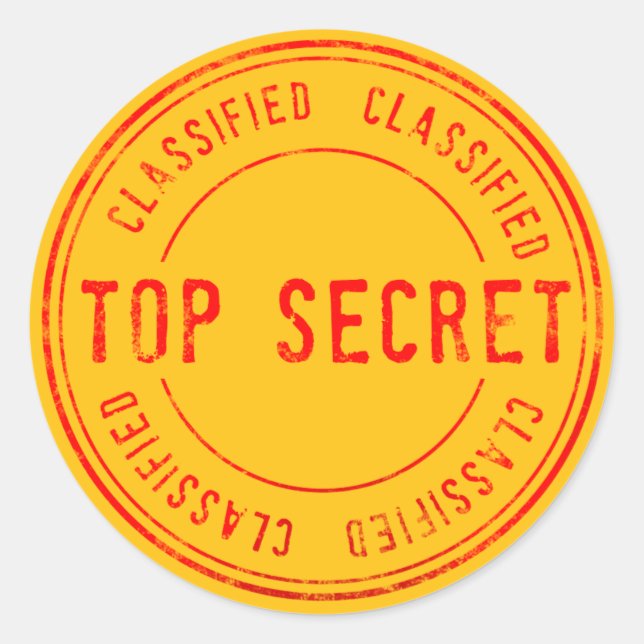 Top Secret Birthday Secret Agent Spy Runder Aufkleber (Vorderseite)