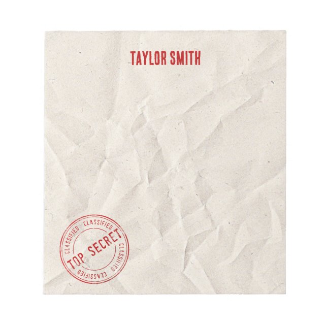 Top Secret Briefmarke Post-It-Notes Notizblock (Vorderseite)