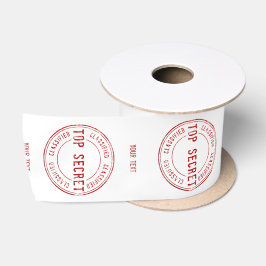 Top Secret Classic Briefmarke personalisiert Ribbo Satinband
