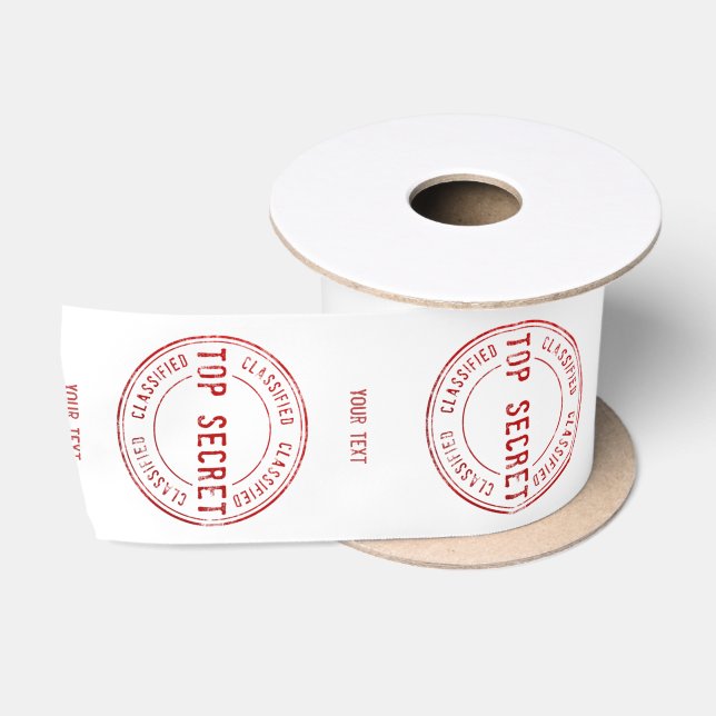 Top Secret Classic Briefmarke personalisiert Ribbo Satinband (Spule)