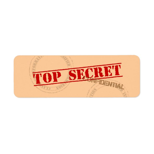 Top Secret Fun Label Stickers (Vorne)