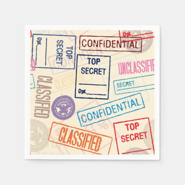 Top Secret - Geh weg! Serviette (Vorderseite)