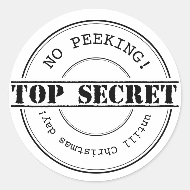 Top Secret | Keine Pausen | Weihnachtsaufkleber Runder Aufkleber (Vorderseite)