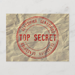 Top Secret klassifiziert auf geflochtenem Kraftpap Postkarte