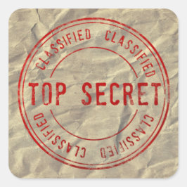 Top Secret klassifiziert auf geflochtenem Kraftpap Quadratischer Aufkleber