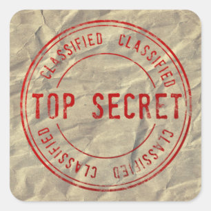 Top Secret klassifiziert auf geflochtenem Kraftpap Quadratischer Aufkleber