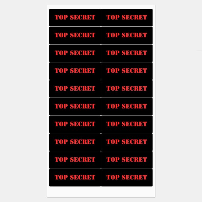 TOP SECRET LABEL ETIKETTEN (Blatt)
