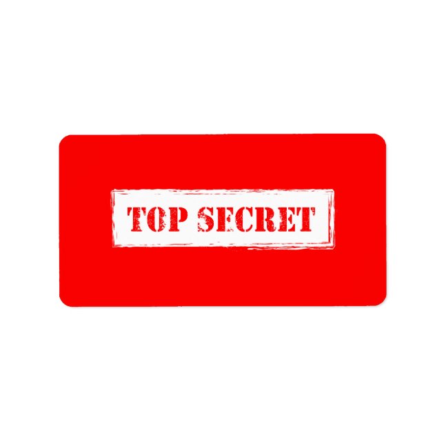 Top Secret Labels Adressaufkleber (Vorne)