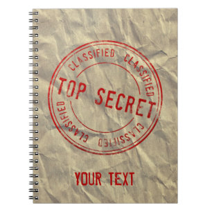 Top Secret Novelty auf Kraftpapier Notizblock
