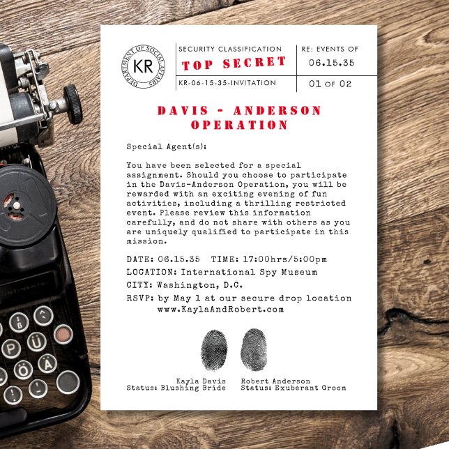 Top Secret Spy Einladung (Von Creator hochgeladen)