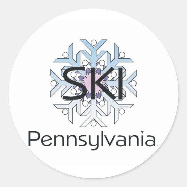 TOP Ski Pennsylvania Runder Aufkleber (Vorderseite)