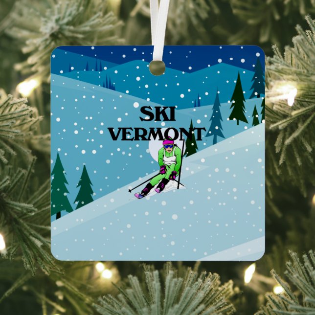 TOP Ski Vermont Métal Ornement (Insitu)