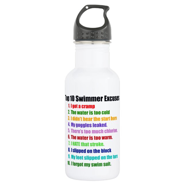 Top Ten-Schwimmer-Entschuldigungen Trinkflasche (Vorderseite)
