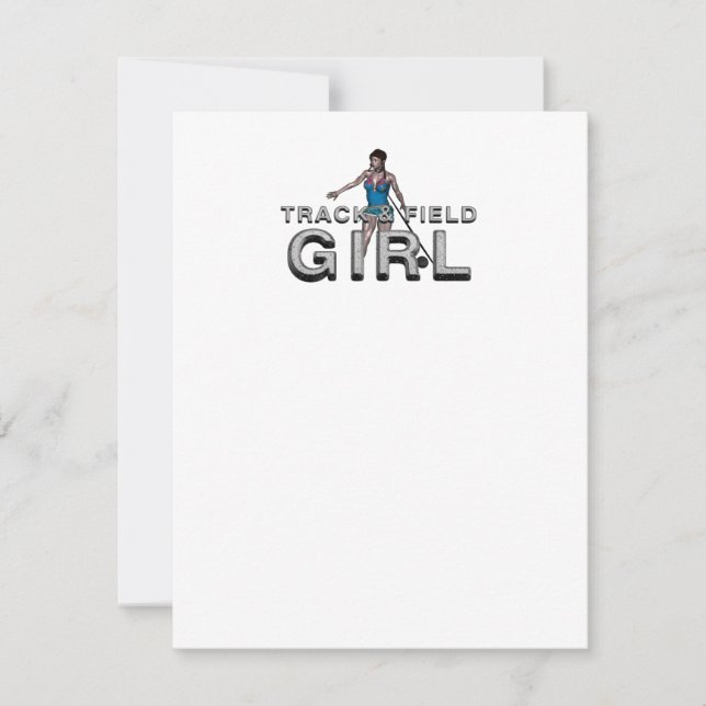 TOP Track und Field Girl Einladung (Vorderseite)
