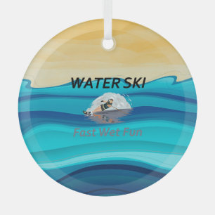 TOP Water Ski Glass Ornament Aus Glas