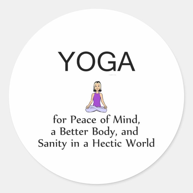 TOP Yoga Slogan Runder Aufkleber (Vorderseite)
