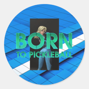 TOP Zum Pickleball geboren Runder Aufkleber