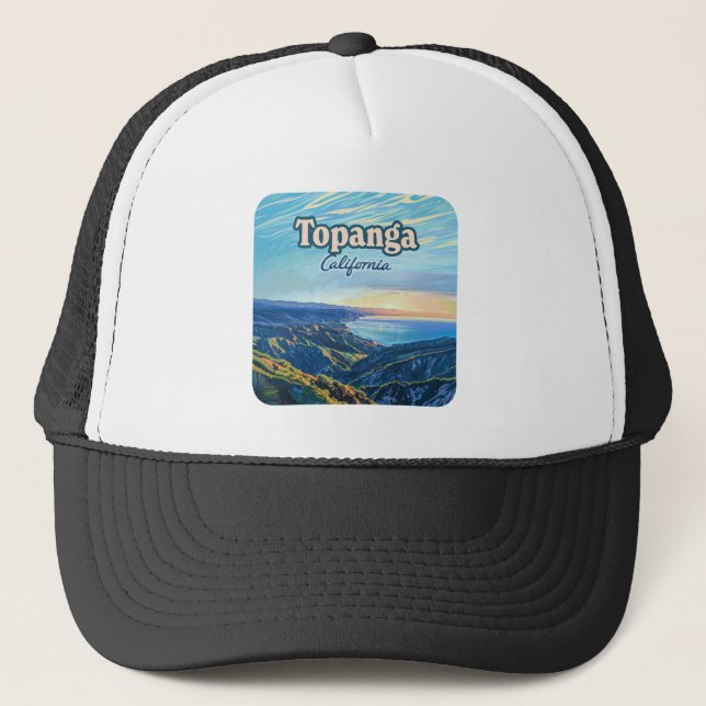 Topanga California Canyon Los Angeles Vintag Truckerkappe (Vorderseite)