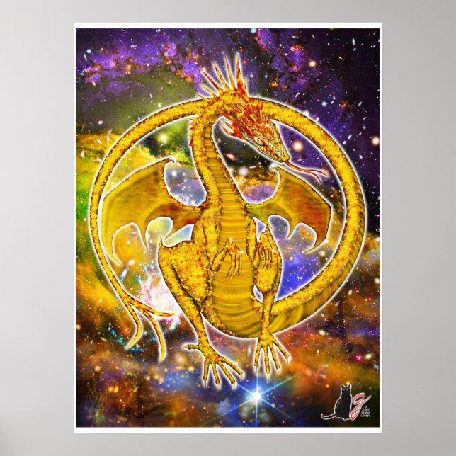 Topas Kosmischer Drache Poster (Vorne)