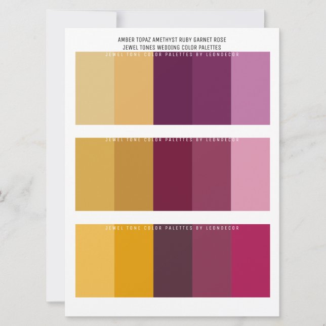 Topaz Amethyst Ruby Jewel Tone Wedding Colors (Vorderseite)