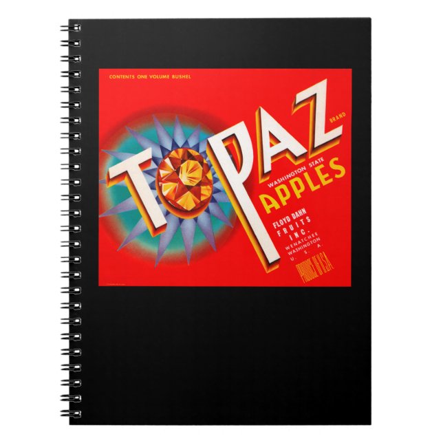 Topaz Apple Label Notizblock (Vorderseite)