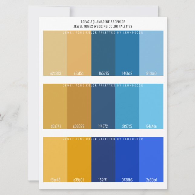 Topaz Aquamarine Sapphire Jewel Tone Wedding Color (Vorderseite)
