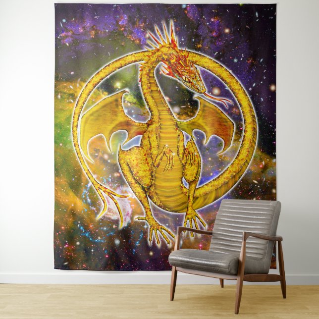 Topaz Cosmic Dragon Wandteppich (Beispiel)