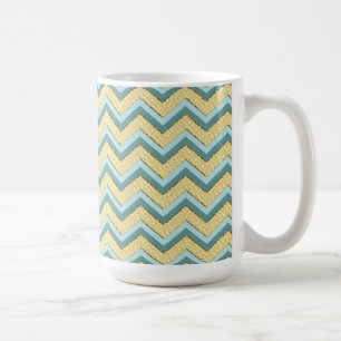 Topaz-Glitzer-Zickzack Muster Kaffeetasse