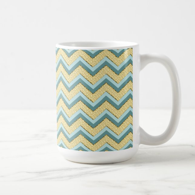 Topaz Glitzer Zickzack Muster Kaffeetasse (Rechts)