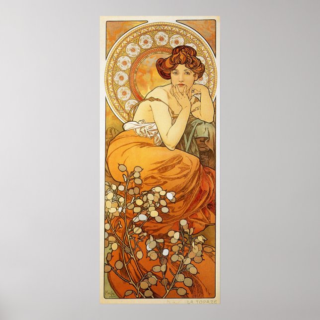 Topaz Illustration von Alphonse Mucha Poster (Vorne)