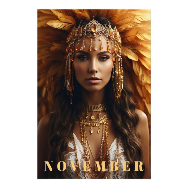 *~* Topaz NOVEMBER Headdress Birthstone AP53 Fotodruck (Vorne)